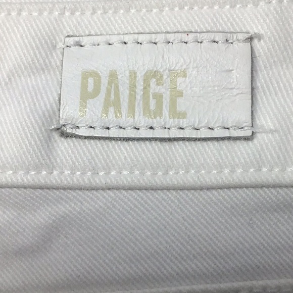 PAIGE Hoxton Ankle Peg -Optic White Ankle Fray Jeans Size 30 - Picture 7 of 8